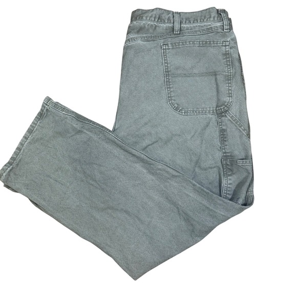 Vintage Wrangler Carpenter Pants Workwear Utility Pockets Gray Denim Jeans 44x32 - Picture 1 of 9